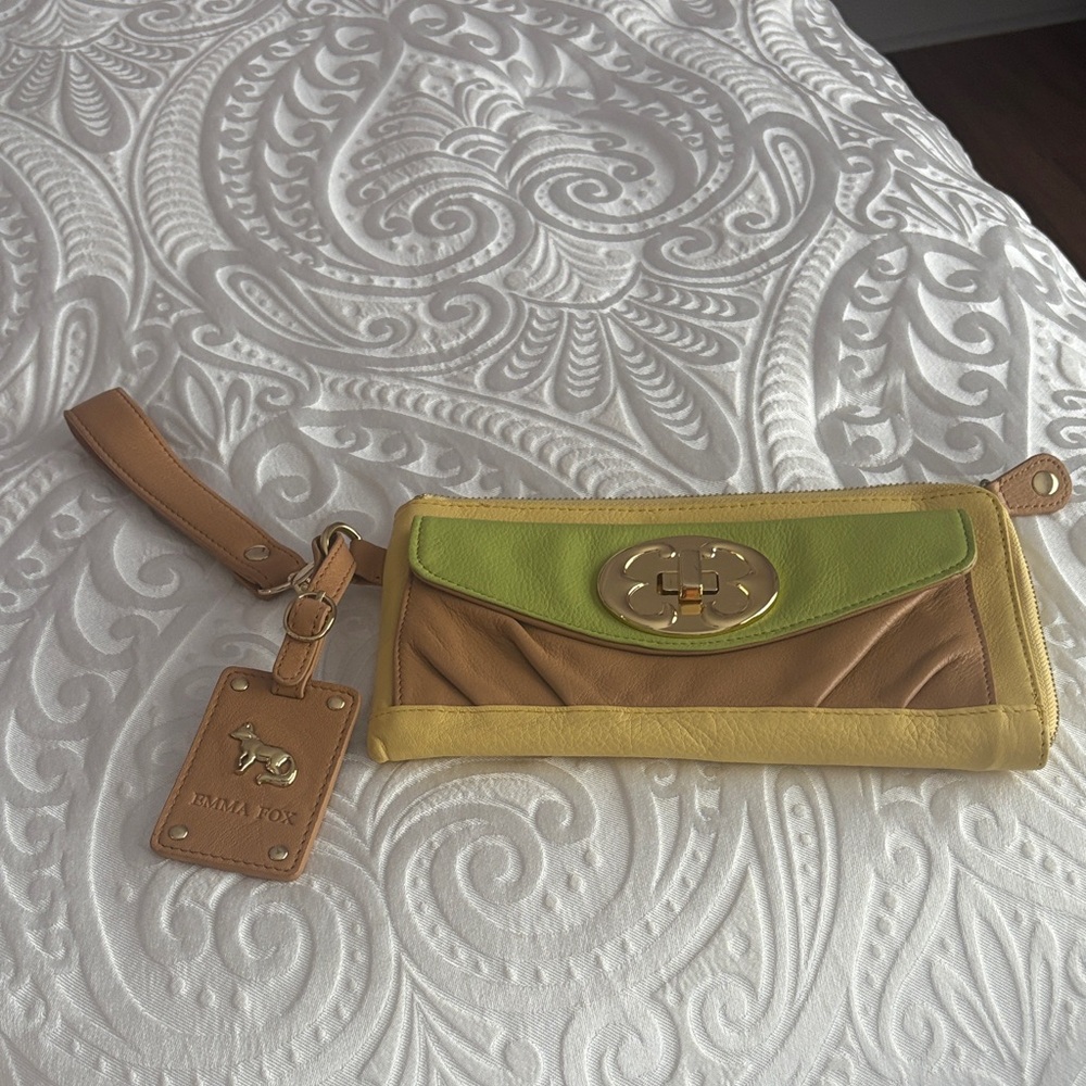 Emma Fox Yellow and Green Wristlet